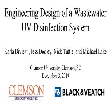 Engineering Design of a Wastewater UV Disinfection System