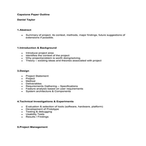 Capstone outline report