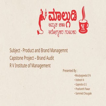 Capstone Project – Brand Audit. of a Tea businesspptx | PPTX