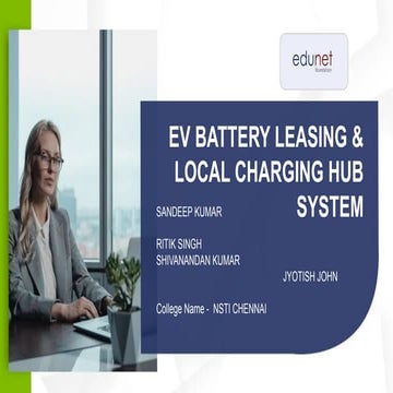 Innovative EV Battery Leasing and Local Charging Hub System for ...