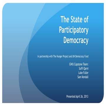 GWU Capstone Consultancy _ THP community of practice