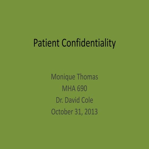 Patient Confidentiality