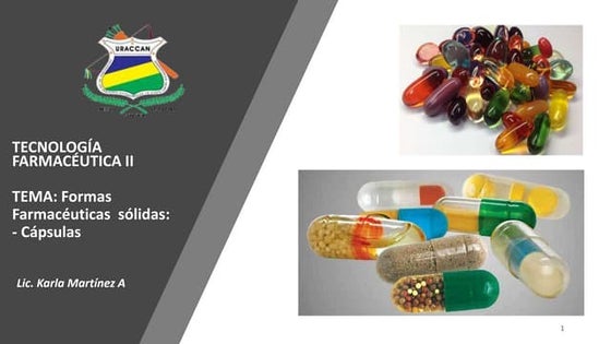 Cápsulas de gelatina dura para formas farmacéuticas orales | PPT