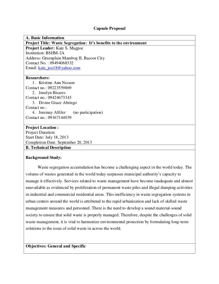 Capsule research proposal format image