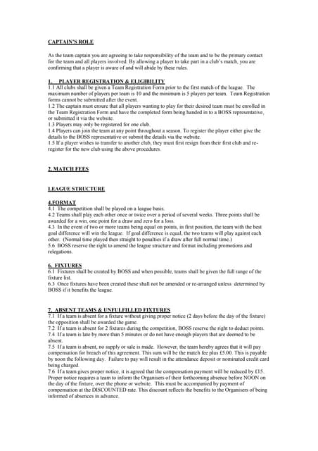 Captain’s role