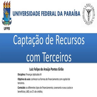 Captação de recursos com terceiros