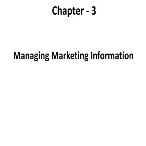 Managing Marketing Information