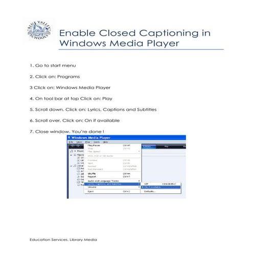 Captioning windows media