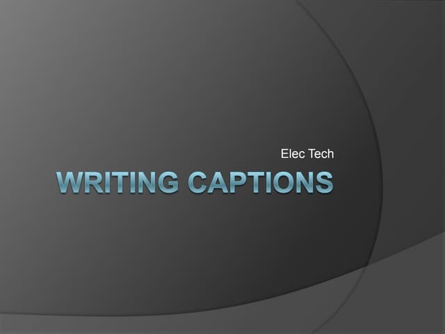 Writing photo captions