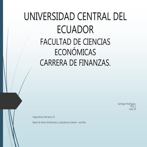 Capítulo 25 (Base de datos distribuidas y arquitectura cliente-servidor)