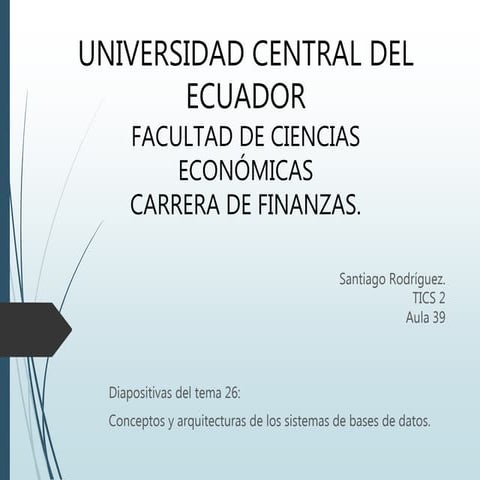 Capítulo 26 (Conceptos de Arquictetura de los Sistemas de Bases de Datos)