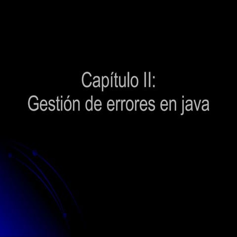 Gestion de errores en java
