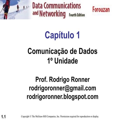 Capítulo 1   introdução a comunicação de dados(1º unidade)