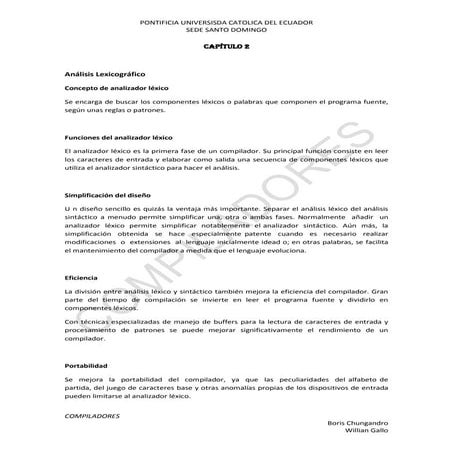 Capítulo 2 compiladores (willian gallo -------boris chungandro)