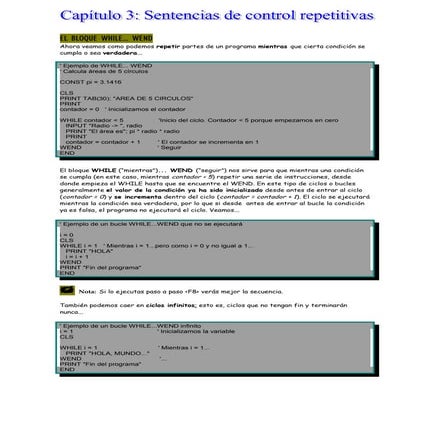 Capítulo 3 Qbasic sentencias de control repetitivas
