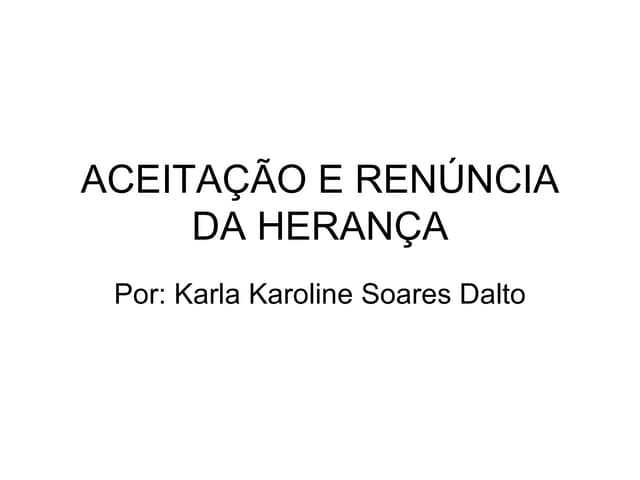 Capítulo 5   aceitação e renúncia d...
