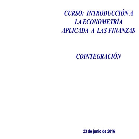 Capítulo v cointegración