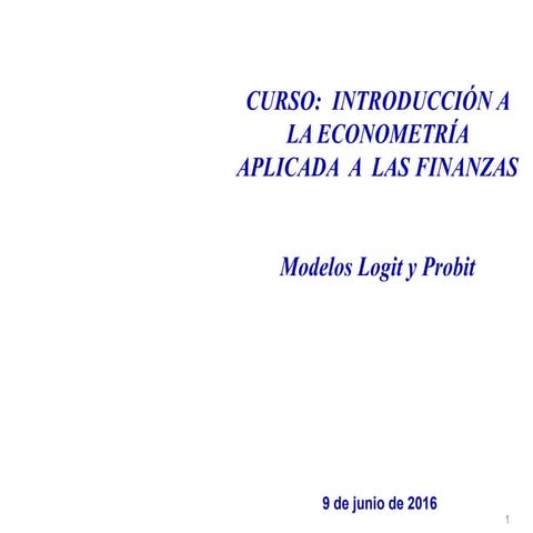 Capítulo vii modelos logit y probit