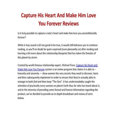Capture His Heart And Make Him Love You | PPTX