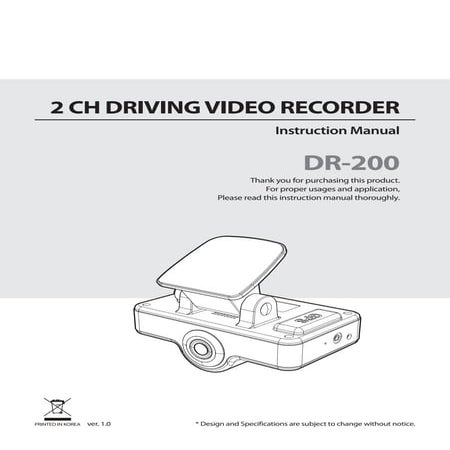 DR-200 Dual View Car Camera DVR Manual SpyChest.com