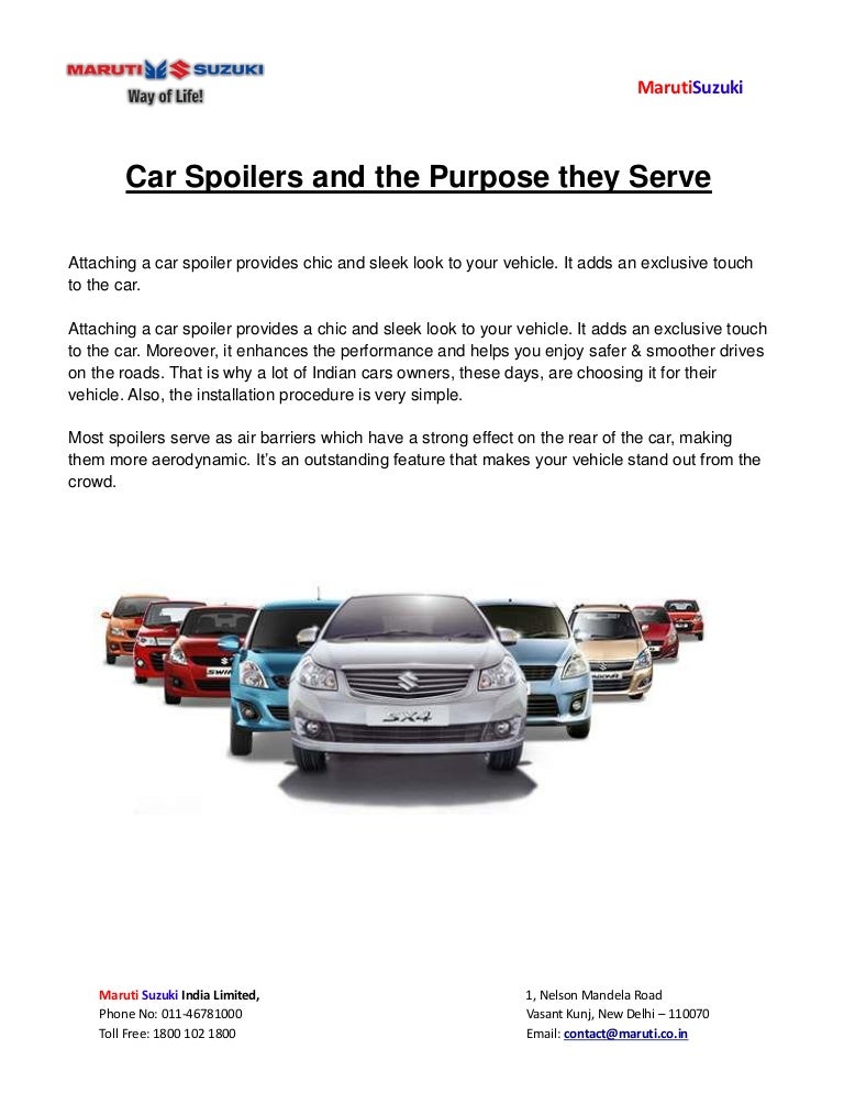 Car Spoilers and the Purpose they Serve