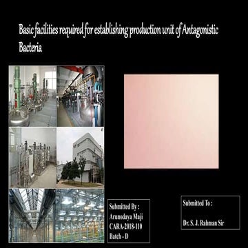 Basic Facilities Required for Establishing Production Unit of Antagonistic Ba...