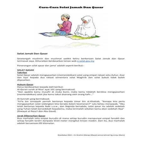 Cara cara solat jamak dan qasar