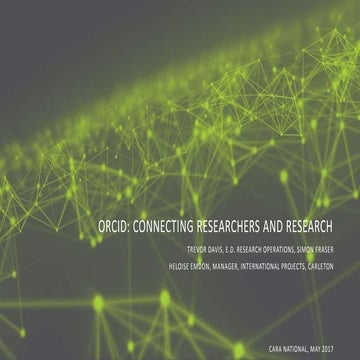 ORCID overview for research administrators