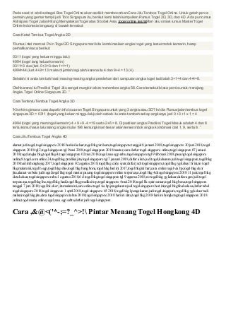 cara main togel jp terus