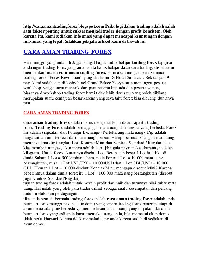 Cara trading aman