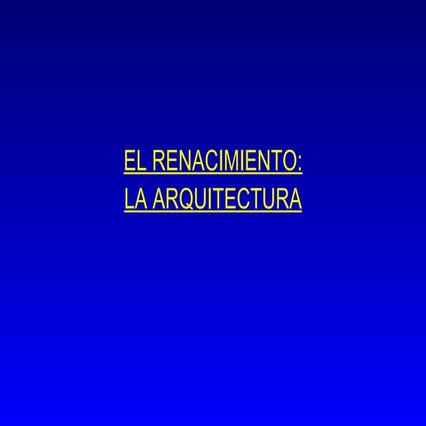 Caracteristicas Arq Renacimiento