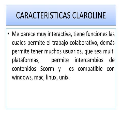 Características claroline | PPTX