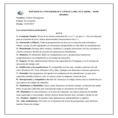 Características de 10 lenguajes de programación