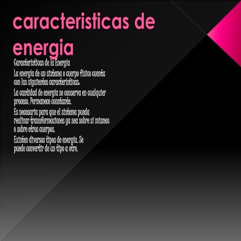 Caracteristicas de energia