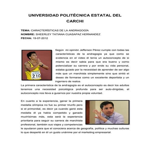 Caracteristicas de la andragogia