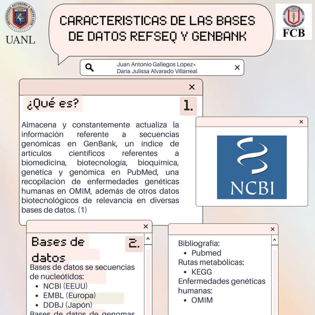 Bioinformatica NCBI y REFSEQ | PPTX