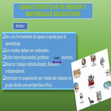 Caracteristicas de  materiales educativos