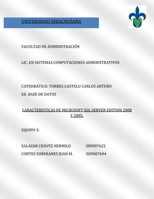 Caracteristicas sql