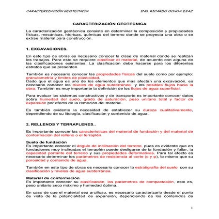Caracterización geotecnica