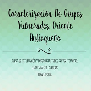 Caracterización grupo vulnerado
