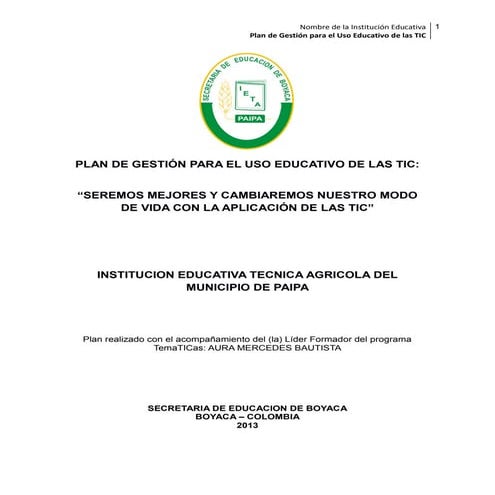 Caracterizacion ita 2013 tic