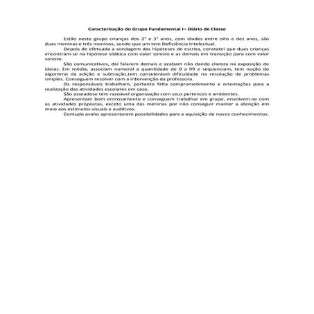 Caracterização do grupo   fundamental 1