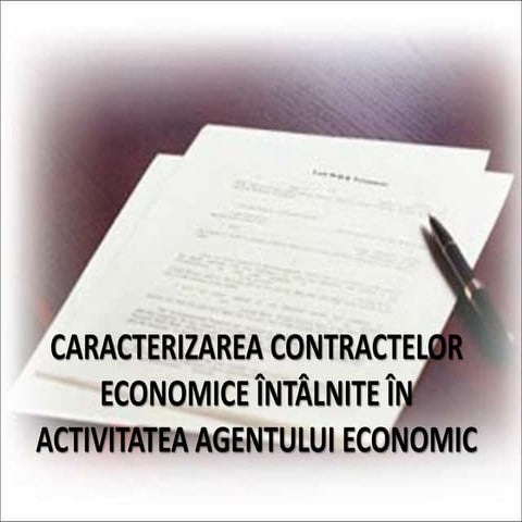 Contracte economice - caracterizare