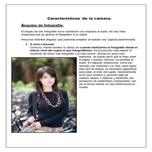 Características de la cámara