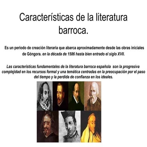 Características de la literatura barroca
