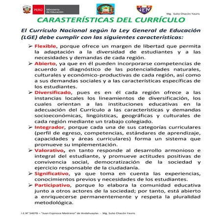 Características del curriculo