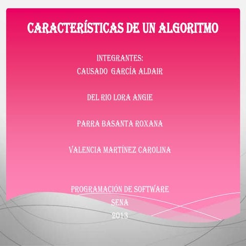 Características de un algoritmo