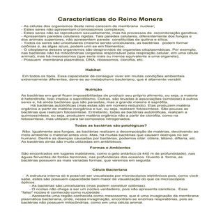 CaracteríSticas Do Reino Monera