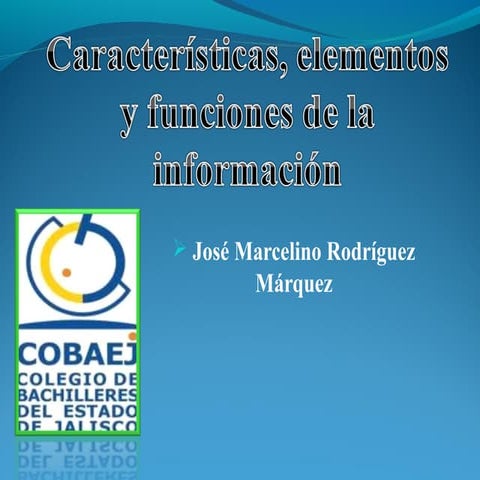 Características, elementos y funciones de la información