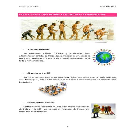 Características que definen la sociedad de la información